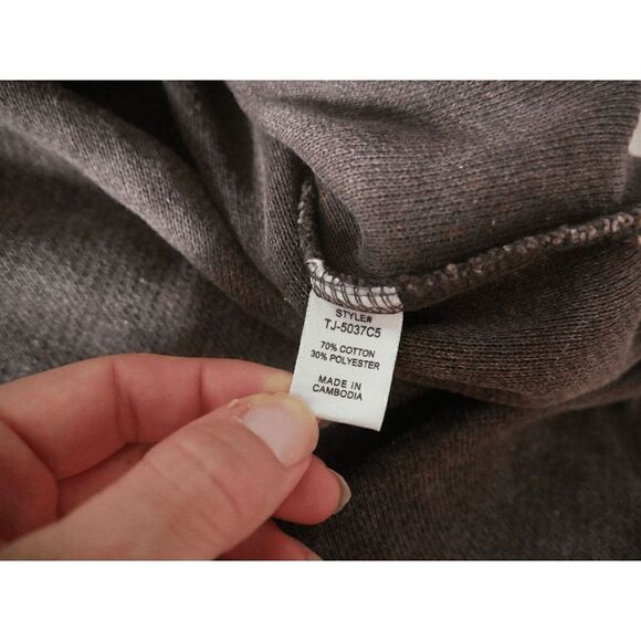 Brown French Terry V-Neck Button-Up Hi-Low Pocket Jacket - Picture 11 of 12